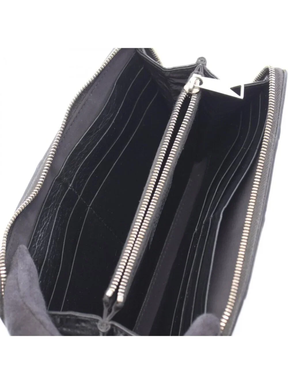Bottega Veneta Round Wallet Intrecciato Black Lambskin Maxi